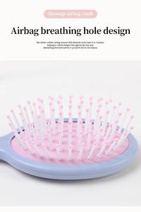 Escova de Cabelo Plástica Mini Baby <span class=keywords><strong>Round</strong></span> Detange Personalizada de Alta Qualidade para Massagem Profissional com Logo - Product Image 5