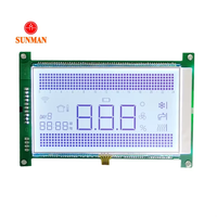 Modul Layar LCD Segmen Positif FSTN Kustom dengan Sentuh, 8 Digit 17 Simbol I2C 5V Lampu Latar Putih SMS07155