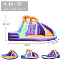 Toboggan aquatique géant en liquidation, toboggan gonflable sec, lit de saut pas cher, château gonflable pour enfants avec double toboggan