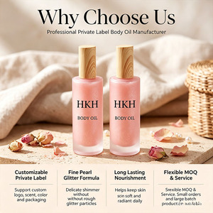 HKH customizable Private Label Fine Pearl Glitter Body Oil <b>Spray</b> Long Lasting Nourishing Whitening Custom Scent Color body oil - Product Image 5