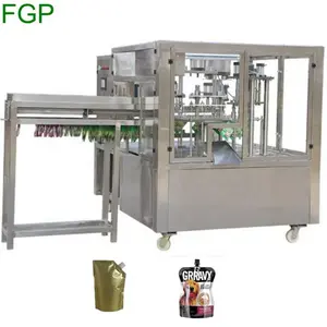 Automatic 2/4/6 nozzle standing spout pouch filling capping machine for juice/milk/drinking water doypack filling machine