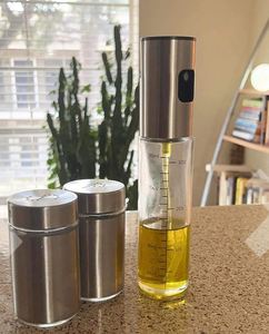 Reusable Kitchen Glass Oil Spray Bottle <b>for</b> Air Fryer Fat Reduction Dishwasher Safe Olive Oil Use in Cooking & <b>BBQ</b> - Product Image 4