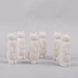 Bougie parfumée en forme de chat, sans gouttes, design animalier blanc, pour la décoration intérieure, toutes saisons - Product Image 3
