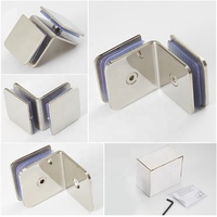 Pince de porte de douche en acier inoxydable 304, partition en verre, 90 degrés simple, droite, de haute qualité, pour porte en verre