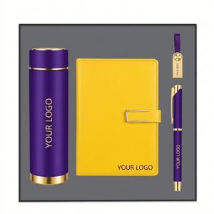 Luxury Business Onboarding Souvenir Set 2026 - Leather Notebook Thermal Tumbler & <b>USB</b> <b>Flash</b> <b>Drive</b> Corporate Branding Gift Box - Product Image 4