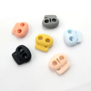 DIY Spring Fastener Cord Lock Plastic Colorful Oval Toggle Clip Stopper For Drawstring Garment Shoelaces