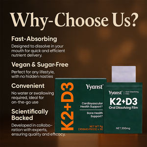 Tiras orales de vitamina D3 + K2 sin azúcar OEM/ODM, complementan la salud ósea, de rápida absorción y acción rápida. - Product Image 5