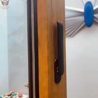 Porte de patio moderne DEMEA pour résidence, cadre en aluminium, double vitrage, sans joint, intérieur/extérieur, pliante accordéon