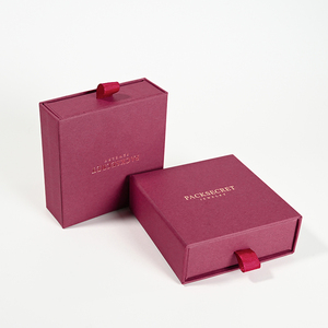 Custom Logo Sliding Drawer Jewelry Packaging Box Ring Necklace Set Cardboard <b>Paper</b> Gift Box Colorful Design - Product Image 1