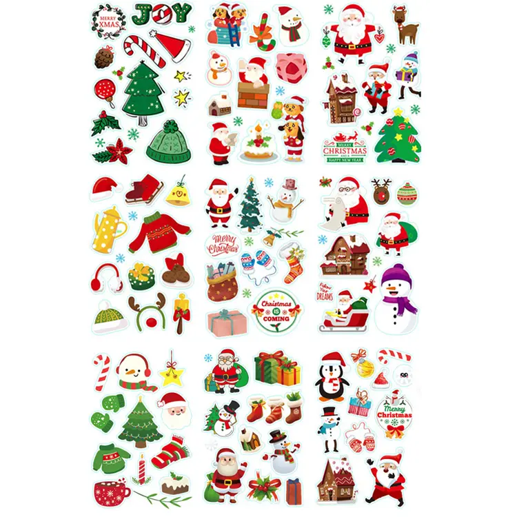 Leuke Mini Kids Stickers Voor Kerst Decor Decoraties Met Sneeuwman, Rendier, Boom, Bel, Kerstman, mooie Xmas Kinderen St