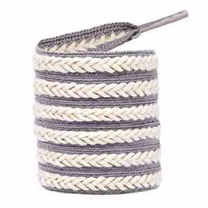 Nuevos Cordones Planos Trenzados de 15mm de Ancho, Color Beige Trigo, de Poliéster y Algodón para Zapatillas, Cordones Anchos y Planos para Zapatos - Product Image 2