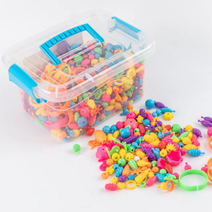 Plus de 1000 attaches en plastique pour perles, perles pour la fabrication de bijoux, kit d'artisanat, fournitures artistiques, jouet éducatif pour filles de 2 à 4 ans - Product Image 1
