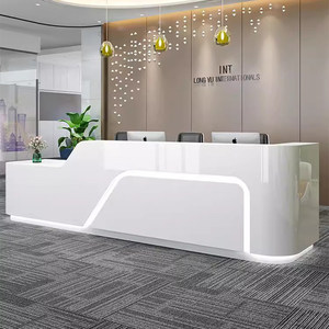 Mostrador <span class=keywords><strong>de</strong></span> Recepción <span class=keywords><strong>de</strong></span> Madera Lacada, Minimalista y Moderno, para Oficinas Corporativas, Salones <span class=keywords><strong>de</strong></span> Belleza, Hoteles, Mostrador <span class=keywords><strong>de</strong></span> Caja - Product Image 4