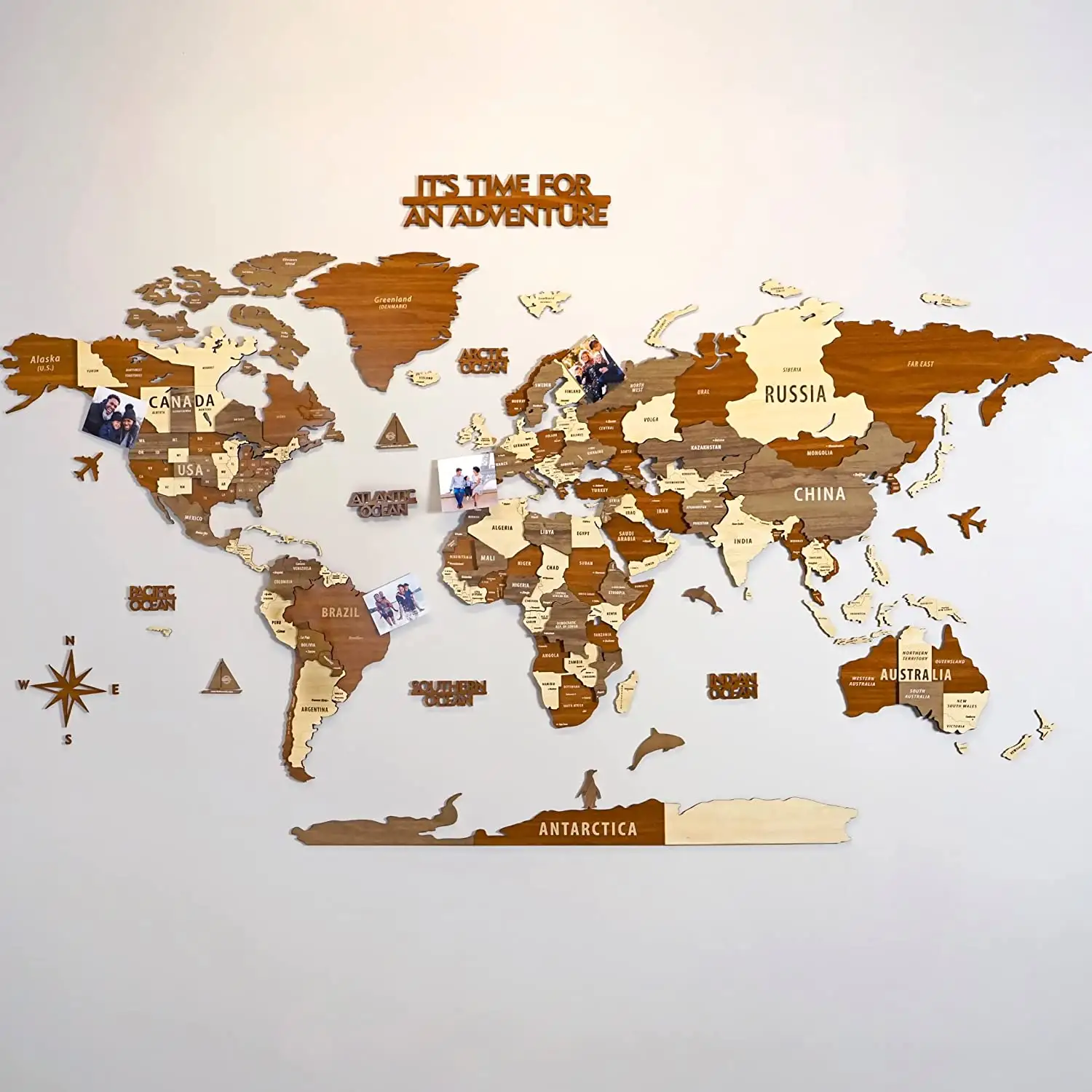 3D Wooden World Map Wall Art Decoration Is Especially Suitable For Homes Kitchens And Offices