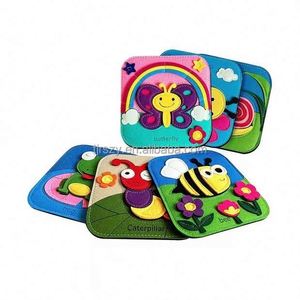 Rompecabezas de Fieltro Montessori de Rana, Mariquita, Abeja, Mariposa y Oruga para Niños Pequeños, Libro de Actividades para el Desarrollo de Habilidades Básicas - Product Image 2