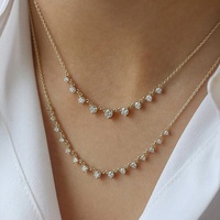 Flyskye — bijoux de luxe pour femmes, collier en zircon plaqué or 18K, pour fête de mariage, 925