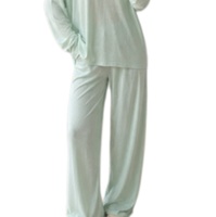 Pyjama Classique Doux pour Femme, Ensemble de Nuit Élégant en Tricot, Confortable et Chaleureux