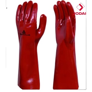 Forearm protection chemical <b>gloves</b> PVCC400 PVC coating cotton jersey lining 40cm ambidextrous safety - Product Image 1