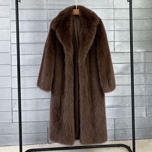 Cappotto di Lusso in Pelliccia Sintetica da Donna, Stile Semplice, Lungo, Casual, Caldo, Giacca Invernale Pesante da Donna - Product Image 6