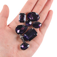 Strass en cristal de verre de haute qualité, 24 pièces, formes et tailles variées, à sertir, pour accessoires de couture DIY, vêtements et robes de mariée