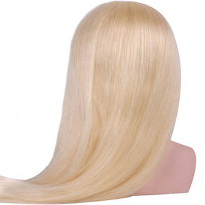 Cabeza <span class=keywords><strong>de</strong></span> entrenamiento <span class=keywords><strong>de</strong></span> cabello humano liso Remy 100% indio al por mayor con hombros - Maniquí <span class=keywords><strong>de</strong></span> peluquería para corte y trenzado con abrazadera - Product Image 2