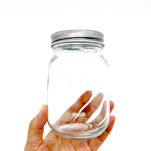 Frascos de Vidrio Mason de Boca Regular de 16 oz/500 ml con Caja Personalizada, Frascos para Conservas de Mermelada, Salsa, Miel, con Tapas para Conservas de Palma, Pepino y Tomate - Product Image 1