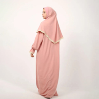 Ensemble de prière en coton à deux pièces pour Ramadan, abaya et hijab, robe islamique personnalisée pour filles, robe musulmane
