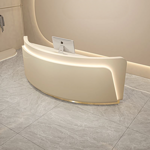 Quầy lễ tân cong bàn tiếp tân hình vòng cung thẩm mỹ viện Thanh thu ngân cửa hàng quần áo quầy sơn hiện đại giản dị - Product Image 2