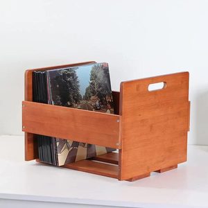 Cross-border wooden vinyl record rack, home desktop album CD holder, desk <b>file</b> <b>organizer</b> - Product Image 1