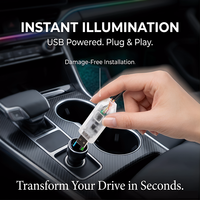 Lumières de voiture à commande à distance par application, USB, décoration, LED RGB, bande lumineuse intérieure de voiture, lampe acrylique, lumière ambiante symphonique