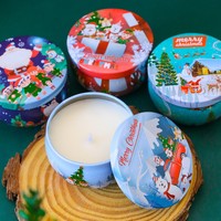 Lot de 12 bougies d'aromathérapie sans fumée et désodorisantes en boîtes de conserve de Noël, coffret cadeau, vente en gros