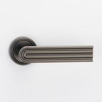 Poignée de porte en bois style colonne romaine avec serrure à came - Quincaillerie silencieuse en alliage de zinc pour chambre, villa moderne, hôtel, appartement, salle de bain, entrepôt