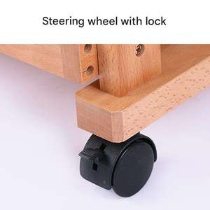 Carrito de Herramientas <span class=keywords><strong>para</strong></span> Pintura al Óleo Móvil, Específico <span class=keywords><strong>para</strong></span> Arte, de Tres Niveles, de Madera de Haya, Duradero, 82x40cm, Color Natural, Estante de Almacenamiento <span class=keywords><strong>para</strong></span> Pinturas - Product Image 4