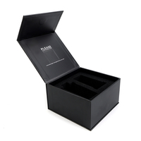 Caja de Regalo de Cartón Rígido de Lujo con Diseño Personalizado, Hecha a Mano, con Tapa Abatible, Reciclable, de Papel Negro, con Cierre Magnético, para Manualidades