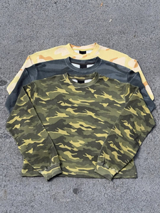 T-shirt thermique à manches longues camouflage personnalisé pour hommes, t-shirt thermique à manches longues en tissu gaufré camouflage - Product Image 1