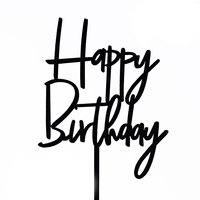 Lot de 10 décorations de gâteau en acrylique avec petites lettres, motif Joyeux Anniversaire, pour décoration d'anniversaire, table tendance inspirée de la pâtisserie
