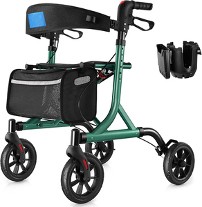 Asiento cómodo dorado Plegable Rolling Walker Rollator <span class=keywords><strong>Asistente</strong></span> móvil portátil para ancianos con diseño plegable - Product Image 4