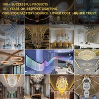 Lustre en cristal LED sur mesure de grande taille pour la décoration intérieure de luxe, idéal pour les grands halls d'hôtels, les églises et les escaliers.