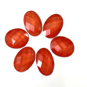 Vente hors stock Coréen hot fix stone hotfix époxy strass hotfix acrylique strass formes ovales néon <span class=keywords><strong>orange</strong></span> - Product Image 5