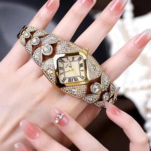 Reloj GEDI 52109 para Mujer, Reloj de Pulsera de Lujo con Diamantes, Elegante Regalo Femenino, Esfera Cuadrada Minimalista para Mujer, Relojes de Cuarzo - Product Image 1