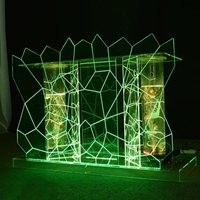 Table de mixage sonore mobile en fer forgé et acrylique pour bar, cabine DJ, système de sonorisation pour salle de karaoké, et boîte de nuit LED