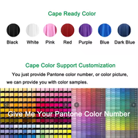 Cape de Salon Professionnelle avec Fermeture à Boutons-Pression, Imperméable, pour Coiffure et Barbier, avec Col en Silicone
