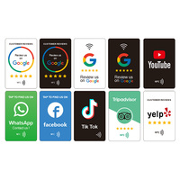 Venta caliente PVC RFID sin contacto personalizado impreso NFC Google Review Cards PVC Google Review Cards para clientes