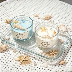 Nueva Vela Aromática Ecológica Estilo INS con Decoración de Conchas Marinas Naturales, Tema Romántico, Fragancia para el Hogar, Regalo - Product Image 2