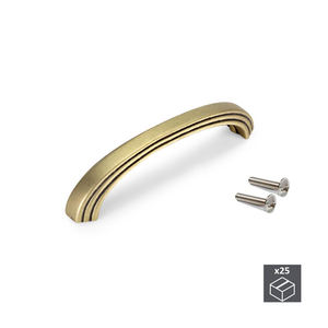 EMUCA 9159455 oro antico manici mobili 128 mm centro distanza di lusso 25 pz maniglie in lega di zinco per armadio Mombasa armadio - Product Image 3