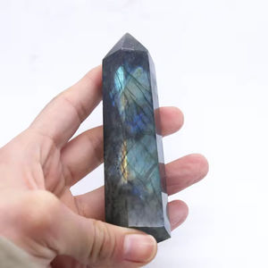 Tour de cristal de labradorite naturelle polie en gros, baguette de guérison, spécimen minéral sculpté, collection de cristaux - Product Image 6