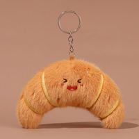 En gros, accessoires de sacs et porte-clés en peluche alimentaires : mini frites, hamburger, pizza, gâteau, et porte-clés en peluche sushi personnalisé