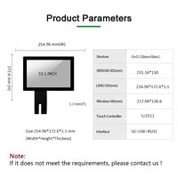 Écran tactile capacitif industriel PCAP de 10,1 pouces G+G avec USB