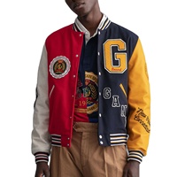 Streetwear mode hiver décontracté basket-ball Logo personnalisé couleur université OEM vente en gros uniformes université Bomber veste pour hommes
