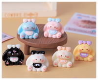 Doux mignon Kawaii dessin animé lapin lapin résine charme 3D Figurine Animal Statue jardin décor artisanat pâques résine Sculpture ornement
